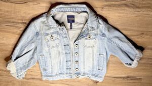 Highway Jeans Denim Cropped Jacket Light Wash Blue Jean Size Small Womens Junior